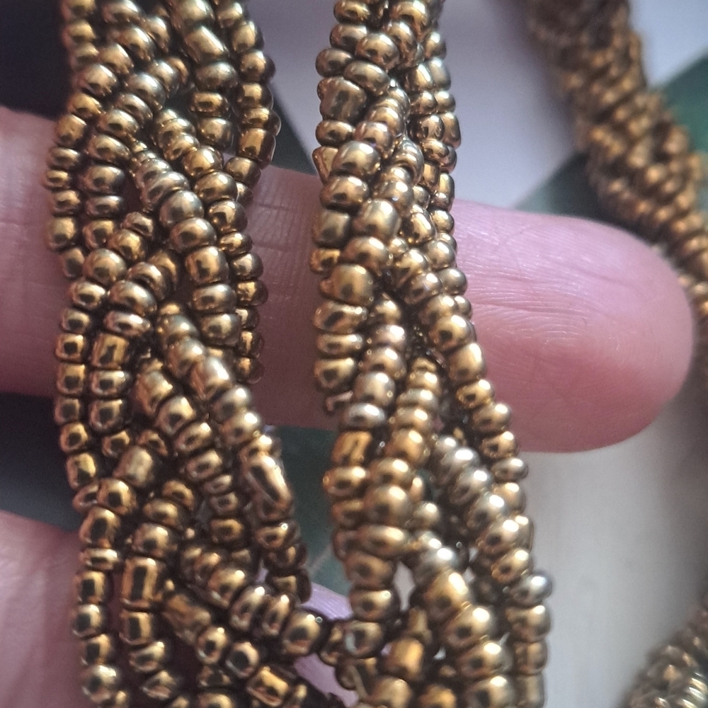 Burdau Tube Velvet And Gold Bead Eveing Purse - Picture 4 of 12